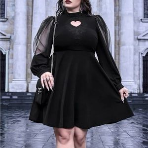 Romwe Goth Dress Black Flare size 4X
